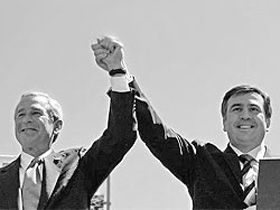Буш и Саакашвили. Фото Reuters (С)