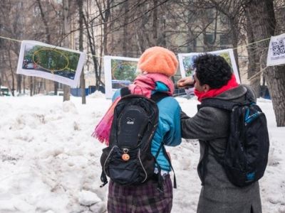 Акция против вырубки в Миусском сквере. Фото от инициативной группы.