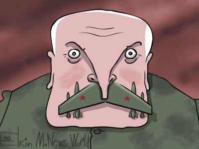 Лукашенко и авиация. Карикатура С.Елкина: mnews.world