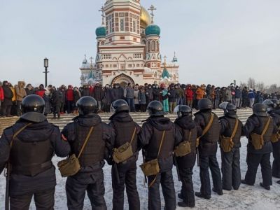 Акция протеста за освобождение политика Алексея Навального 23 января в Омске. Фото: БК55