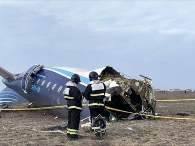 На месте катастрофы самолета Embraer 190 авиакомпании "Азербайджанские авиалинии", 25.12.24. Фото: www.aa.com.tr